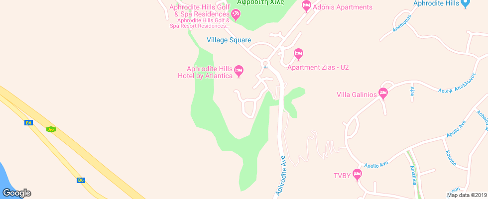 Отель Aphrodite Hills Holiday Residences на карте Кипра