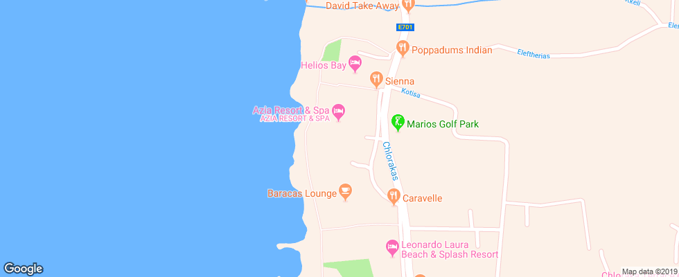 Отель Azia Resort & Spa на карте Кипра