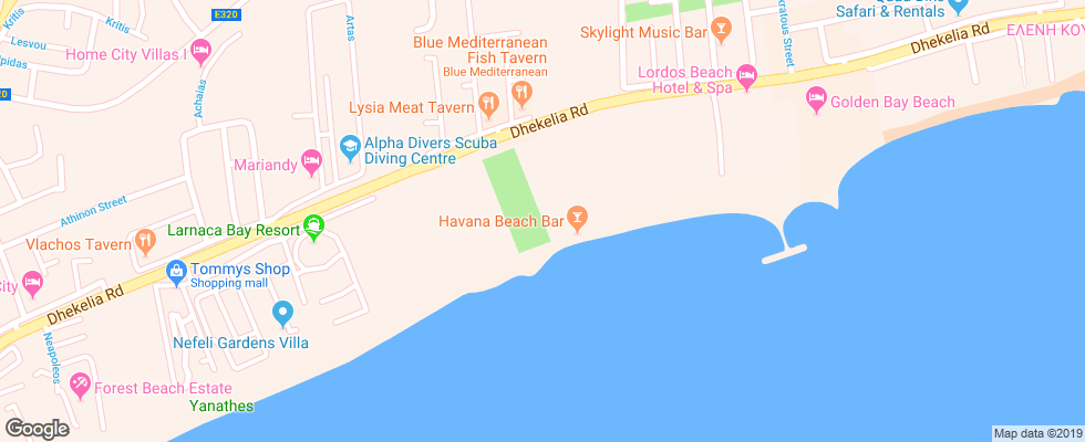 Отель Beau Rivage на карте Кипра