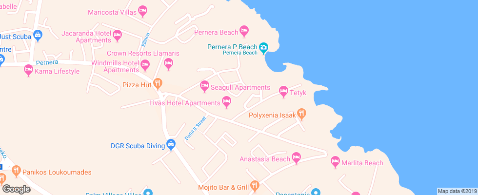 Отель Captain Pier Hotel на карте Кипра