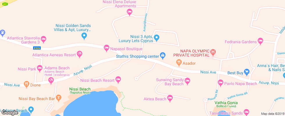 Отель Christofinia на карте Кипра