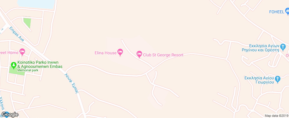 Отель Club St.george Hills на карте Кипра