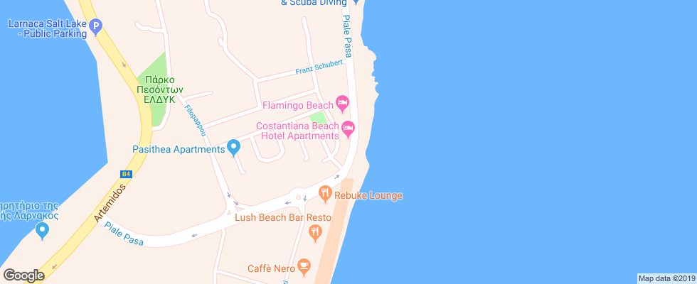 Отель Constantiana Beach Apt на карте Кипра