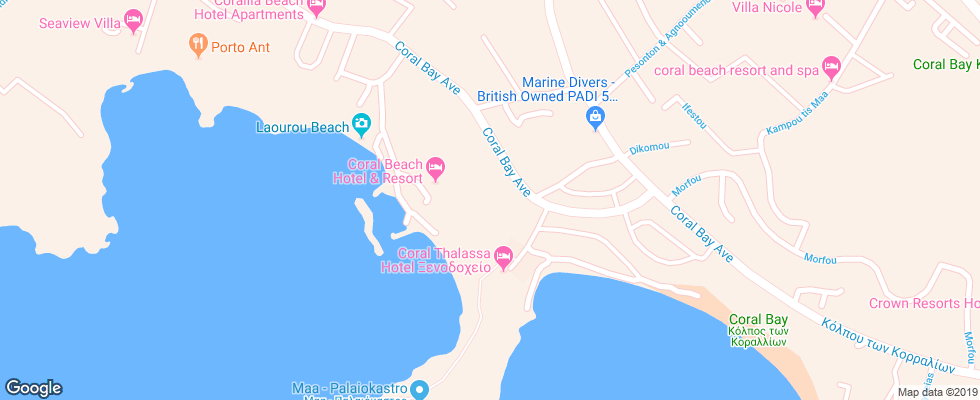 Отель Coral Beach Hotel & Resort на карте Кипра