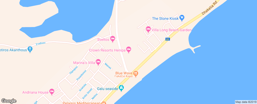 Отель Crown Resort Henipa на карте Кипра