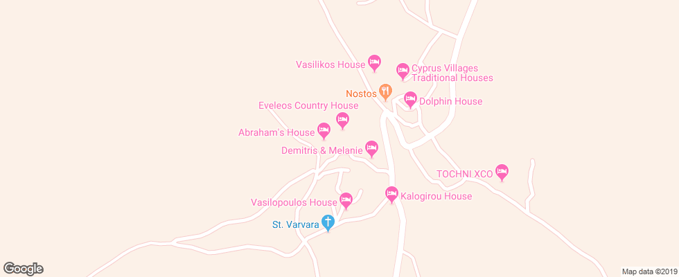 Отель Cyprus Villages на карте Кипра