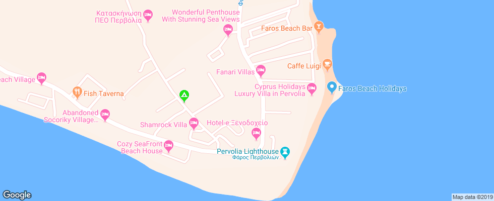 Отель E Hotel Spa & Resort на карте Кипра