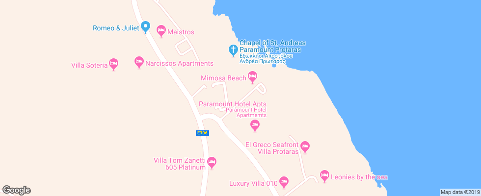 Отель Harrys Hotel на карте Кипра