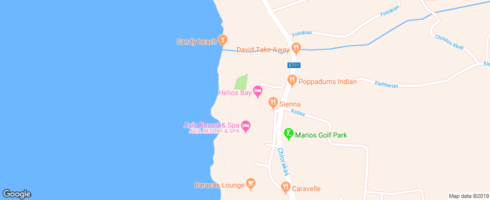 Отель Helios Bay Apts на карте Кипра