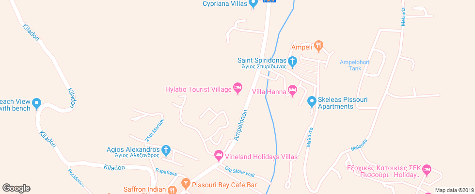 Отель Hylatio Tourist Village на карте Кипра