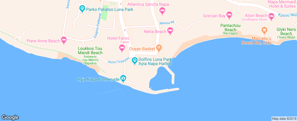 Отель Limanaki Beach на карте Кипра