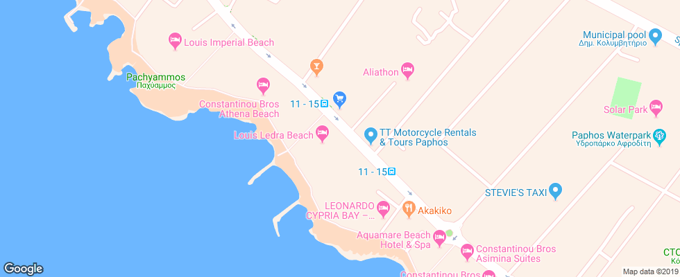 Отель Louis Ledra Beach на карте Кипра