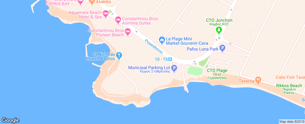 Отель Louis Phaethon Beach на карте Кипра