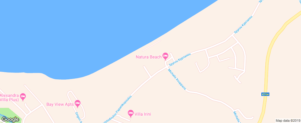 Отель Natura Beach Hotel на карте Кипра