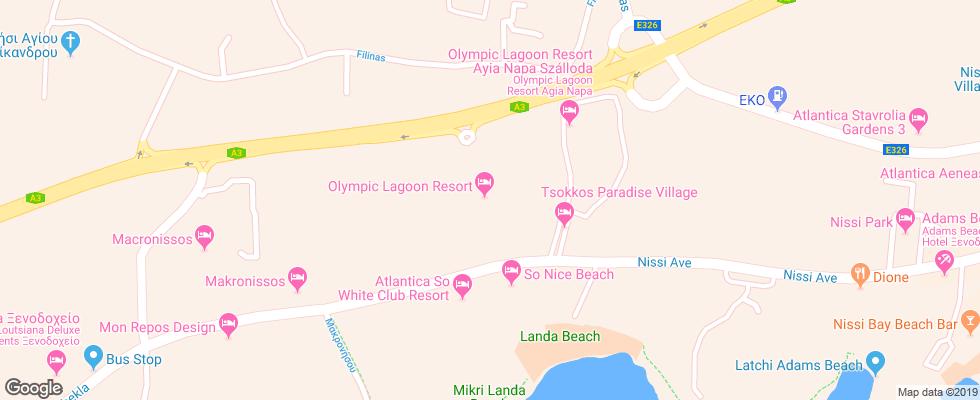 Отель Olympic Lagoon на карте Кипра