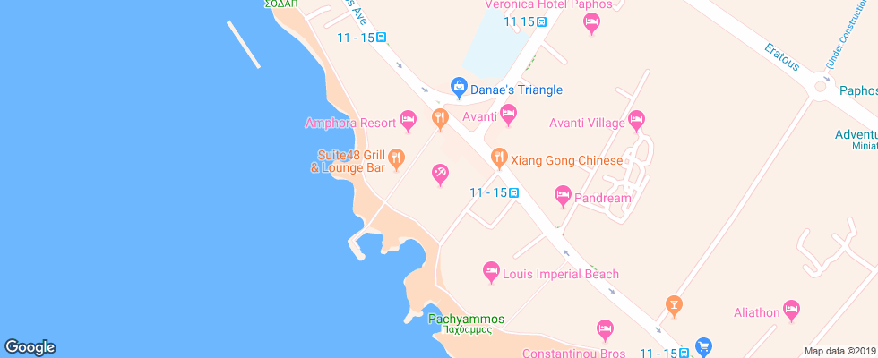 Отель Olympic Lagoon Resort Paphos на карте Кипра
