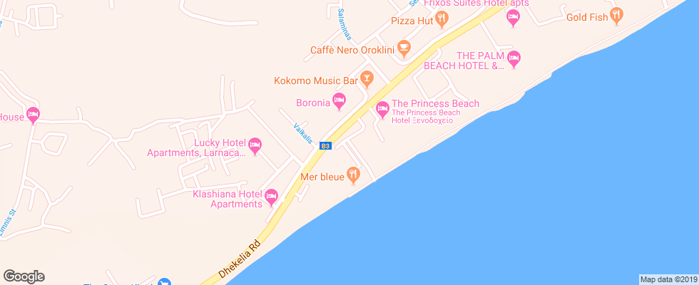 Отель Philippou Beach на карте Кипра