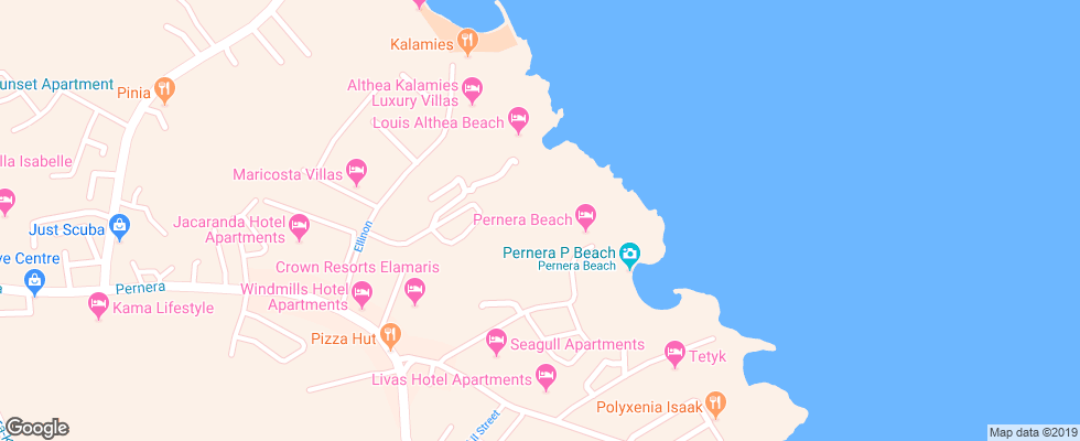 Отель Pinelopi Beach Hotel Apts на карте Кипра
