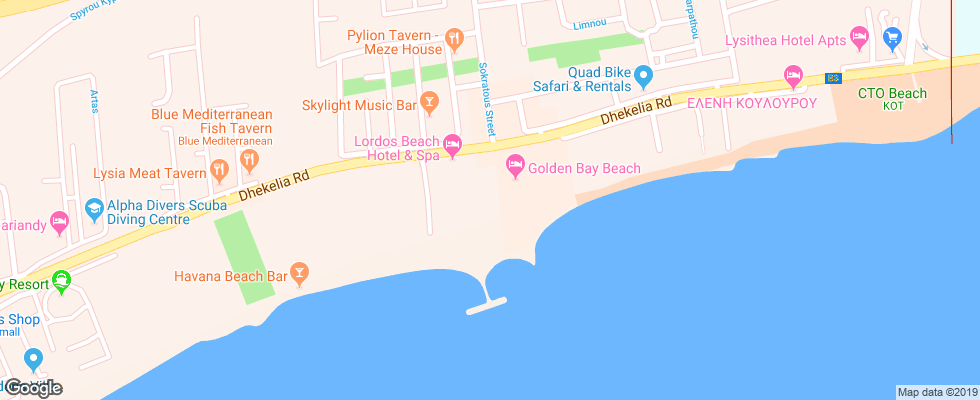 Отель Sandy Beach на карте Кипра