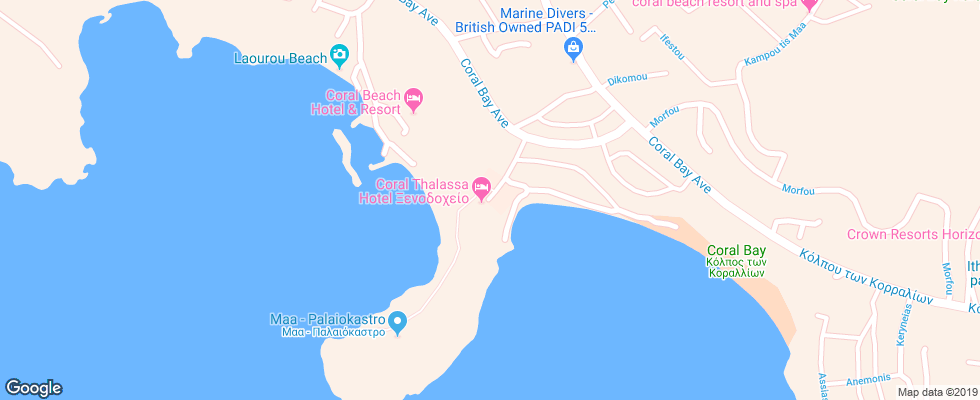 Отель Sentido Thalassa Coral Bay на карте Кипра
