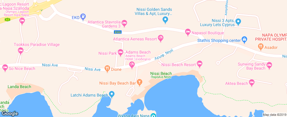 Отель Tui Family Life Atlantica Aeneas Resort & Spa на карте Кипра