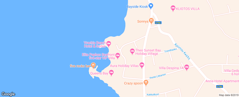 Отель Vrachia на карте Кипра