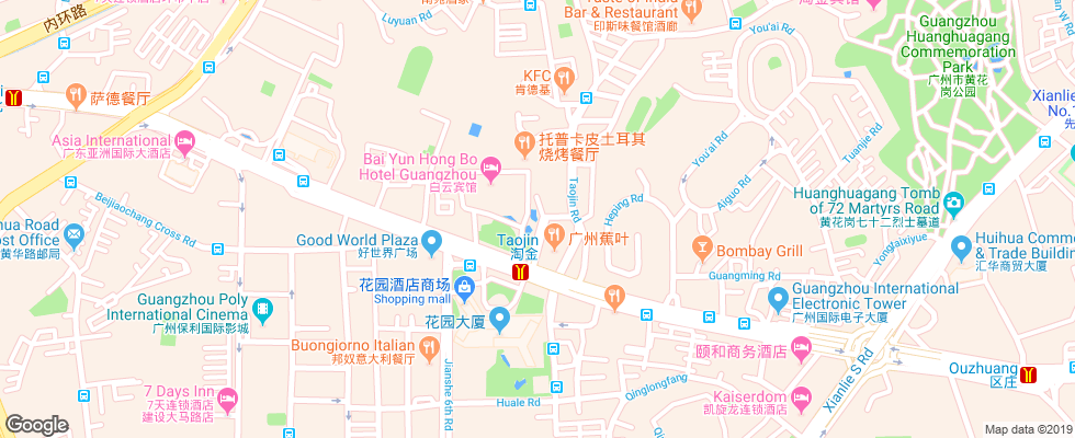 Отель Baiyun на карте Китая