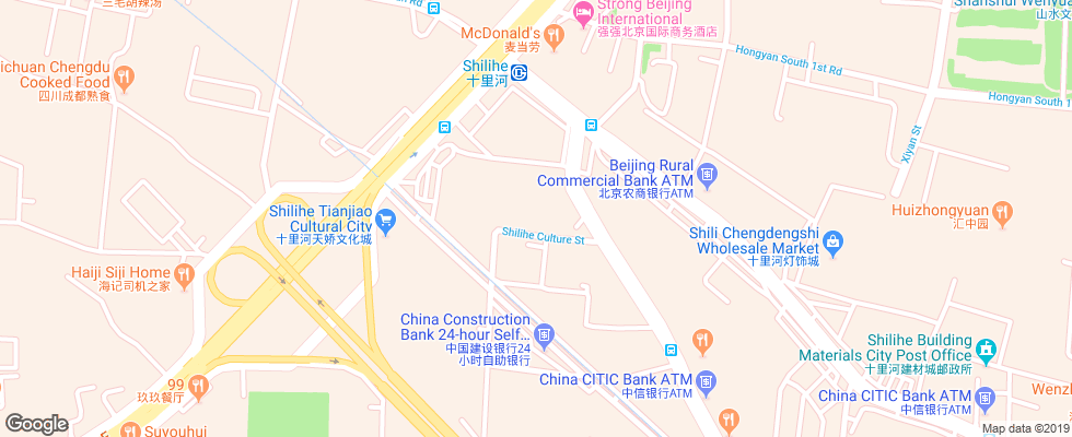 Отель Beijing Hongyuming на карте Китая