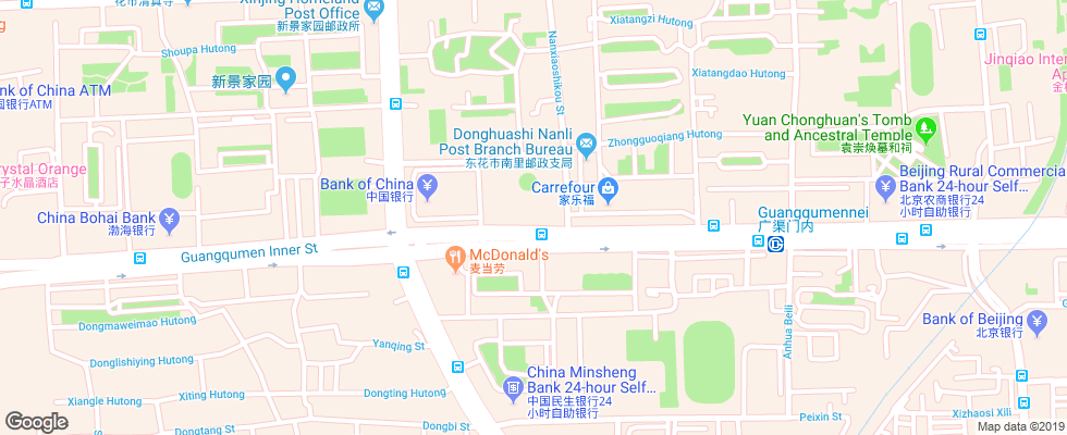 Отель Beijing Jinqiao International на карте Китая