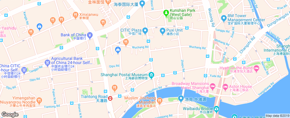 Отель Broadway Mansion на карте Китая