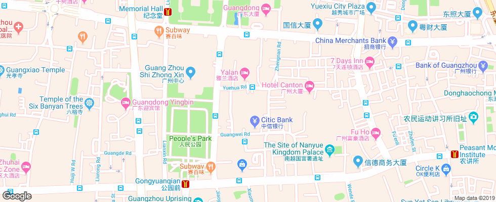Отель Canton на карте Китая