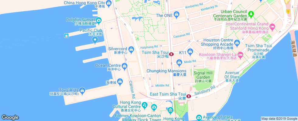 Отель Citadines Hongkong Ashley на карте Китая