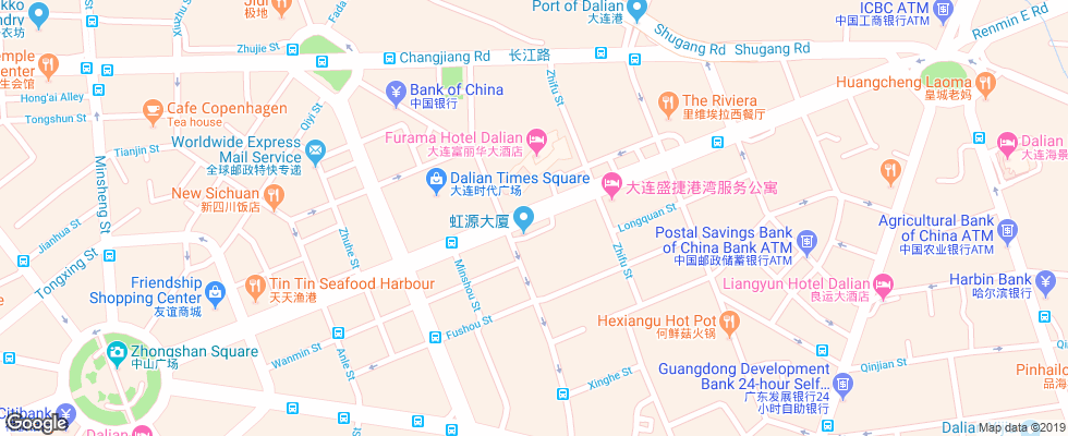 Отель Furama Dalian на карте Китая
