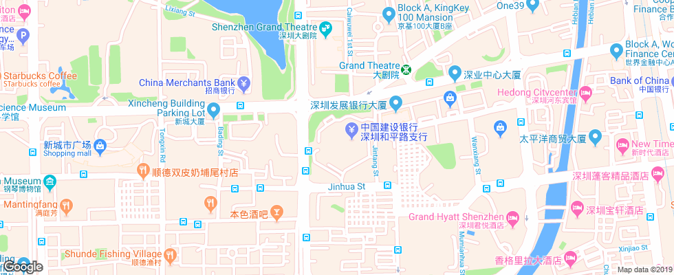 Отель Grand Hyatt Shenzhen на карте Китая