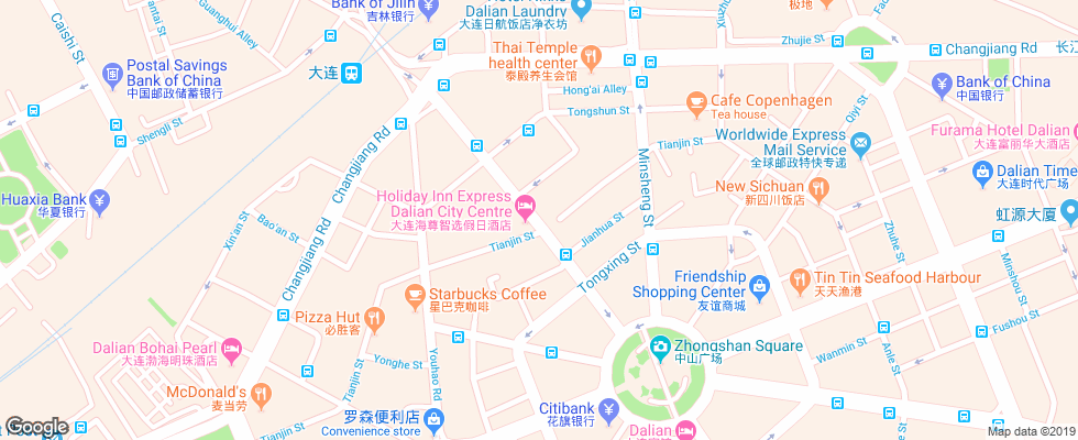 Отель Holiday Inn Express Dalian на карте Китая
