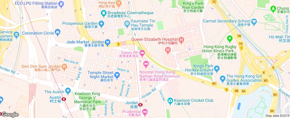 Отель Nathan Hong Kong на карте Китая