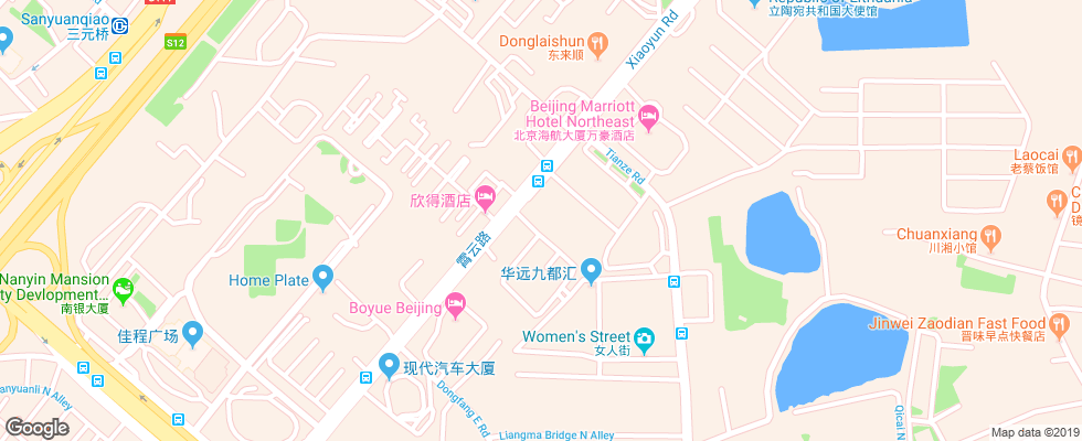 Отель Renaissance Beijing Chaoyang на карте Китая