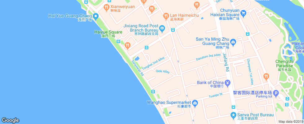 Отель Sanya Tina Coast Inn на карте Китая