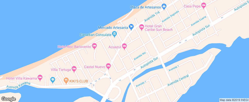 Отель Acuazul на карте Кубы