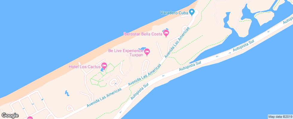 Отель Be Live Experience Tuxpan на карте Кубы