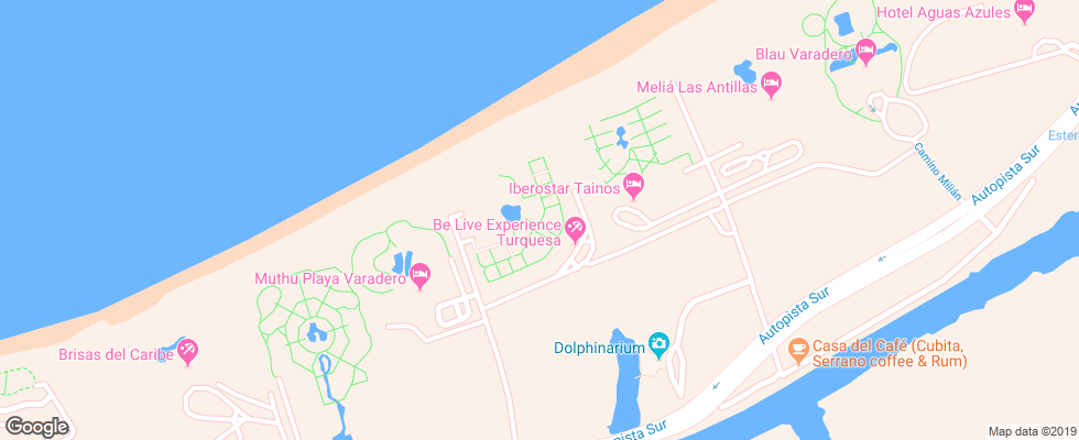 Отель Be Live Turquesa на карте Кубы