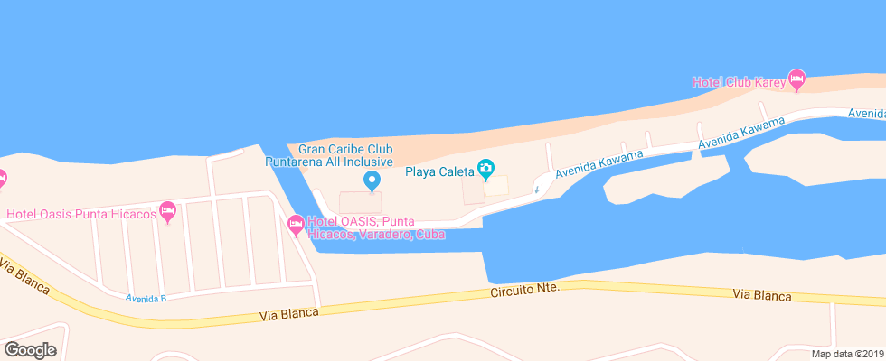 Отель Bellevue Puntarena & Playa Caleta Complex на карте Кубы