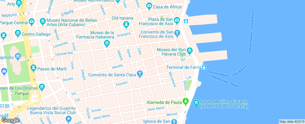 Отель Beltran De Santa Cruz на карте Кубы