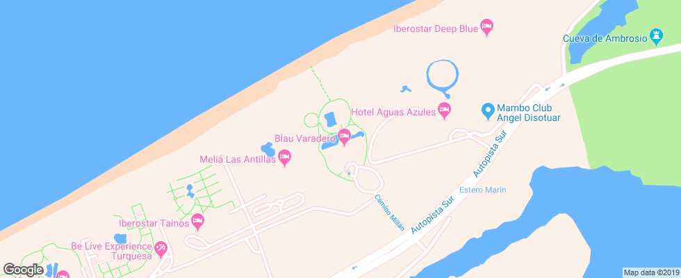 Отель Blau Varadero на карте Кубы
