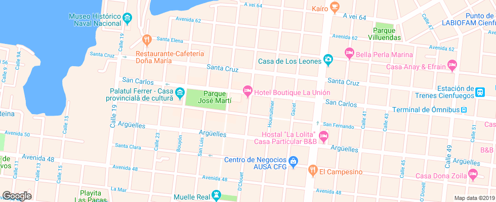 Отель Boutique La Union на карте Кубы