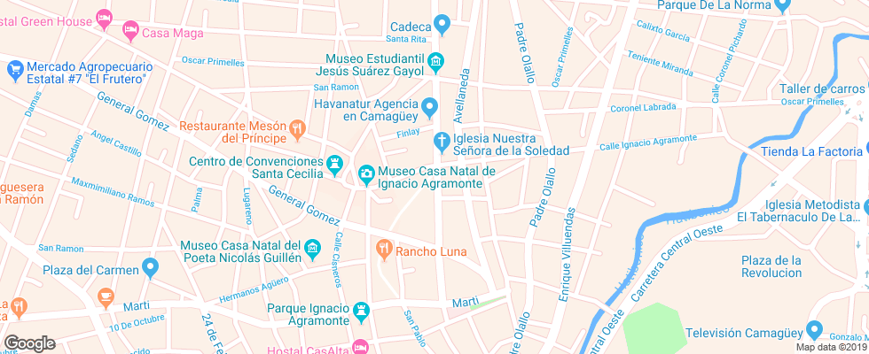 Отель Camino De Hierro на карте Кубы