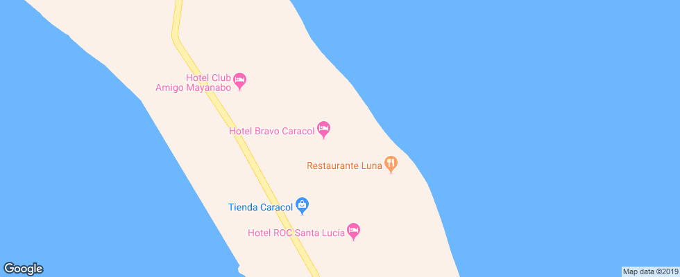 Отель Club Amigo Caracol на карте Кубы