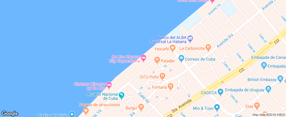 Отель Copacabana на карте Кубы