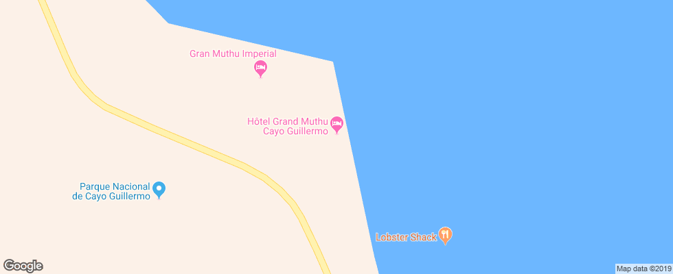 Отель Grand Muthu Cayo Guillermo на карте Кубы