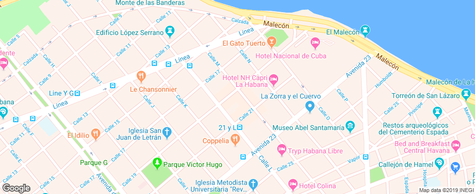 Отель Hotel Victoria на карте Кубы